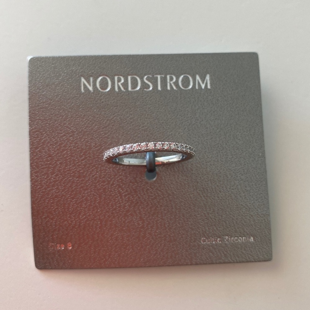 Stackable Faux Diamond Silver Ring